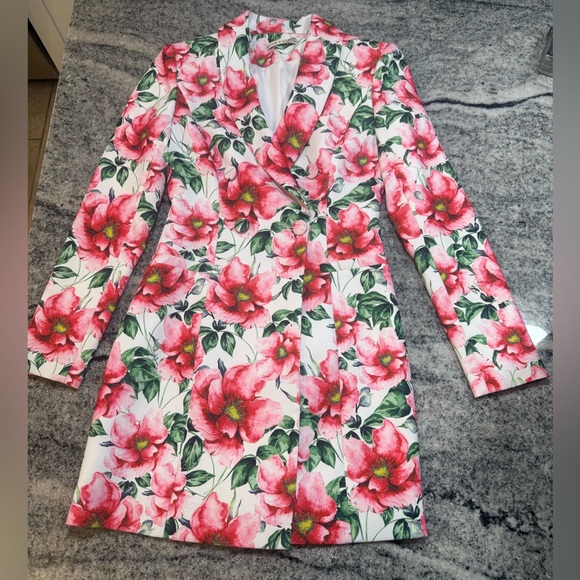 Alice + Olivia Latoya Floral Blazer Mini Dress, High Tea - Picture 8 of 16